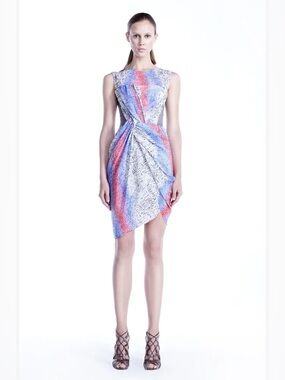 Peter Pilotto Abstract Print Silk Resort Collection Dress Size US 4
